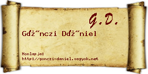 Gönczi Dániel névjegykártya